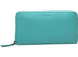 Esquire Pelle Portafoglio Peru Zip Around Wallet Turquoise Turchese