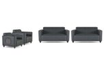 Set Studio 4 Pezzi 2X 2 Posti Con 2X Poltrona Colore Nero Soggiorno