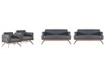 Divani Set Studio 4 Pezzi Poltrona 2 Posti Soggiorno Grigio Unicolore