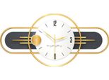 Sensahome Orologio Da Parete Shanghai - Orologio In Oro - Design Esclusivo - Orologio Da Parete Grande - Ø38 Cm - Nero/Oro