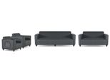 Set Da Studio 4 Pezzi 3 Posti 2 Posti 2X Poltrona Nero Unicolore