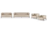 Sedute In Ecopelle Beige Lussuosa Poltrona A 3 Posti 2X Poltrona A Due Posti 4 Pz