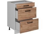 Vicco Mobiletto Base Per Cucina R-Line, 60 Cm Senza Piano Di Lavoro, Quercia Dorata/Bianco