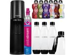 Sodastream Per Acqua Frizzante Terra Black Set Con 3 Bottiglie Di Sciroppo A Cartuccia