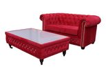 Divano Chesterfield In Tessuto Imbottito A 2 Posti Divani In Tessuto Divani A Due Posti Rosso