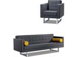 Set Di Divani 3+1 Posti Design Divano Soggiorno Moderno Lusso 2Pc