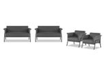 Set Da Studio Grigio Scuro 2X Poltrona In Tessuto 2X Mobile A Due Posti