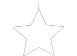 2.05 Stella In Metallo A Led Con Scatola Di Batterie Con Ventosa - Circa 30 X 30 Cm / 20 Led - Stella In Bianco Caldo (Piccola)