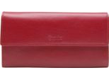Esquire Pelle Portafoglio Viktoria Ladies Long Wallet Red Rosso Scuro