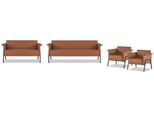 Suite Da Studio In Similpelle Marrone 2X Poltrona 2 Posti 3 Posti