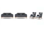 Elegante Set Da Studio Di Design 2X 2 Posti 2X Poltrona In Pelle 4 Pezzi
