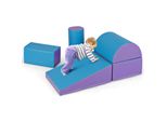 Costway 5 Tlg. Blocchi Da Costruzione In Schiuma, Blocchi Da Costruzione Giganti Per Giocare E Arrampicarsi, Blocchi Da Costruzione In Schiuma Morbida, Blu, Viola
