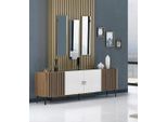 Cassettiera Credenza Credenza Alta Cassettiera Buffet Legno 204Cm Mobile Credenza