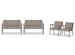 Set Studio Grigio 2X Poltrona Imbottita Di Design A Due Posti 4 Pezzi