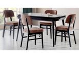 Set Sala Da Pranzo 5 Pezzi Tavolo Da Pranzo 4X Sedie Design Moderno Nero Set Di Lusso