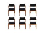 Lusso Sedia Sala Da Pranzo Moderna Legno Mobili 6X Sedie Nero Design Arredamento