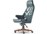 Sedia Direzionale Chesterfield Moderna Con Rotelle In Pelle Verde Sedia Girevole Classica