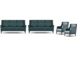 Set Di Divani Chesterfield Classico Set Di Divani 3 Posti In Pelle Verde