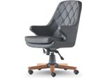 Sedia Da Ufficio Chesterfield Bottoni Pelle Classica Nero Ufficio Studio