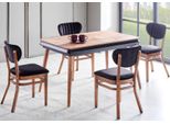 Set Sala Da Pranzo 5 Pezzi Tavolo Da Pranzo 4X Sedie Design Moderno Nero Set Di Lusso