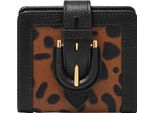 Fossil Portafoglio Harwell Small Tab Bifold Leopard Marrone