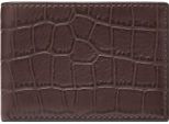Fossil Portafoglio Derrick Bifold Brown Croco Marrone