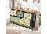 Cassettiera Retrò Proximax Con 7 Cassetti - Torre Portaoggetti Verticale Come Cassettiera In Tessuto Per Camera Da Letto, Corridoio, Ingresso, Camera Dei Bambini, Organizzatore Di Armadi E Comodini, Con Robusta Struttura In Acciaio