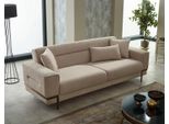 Lusso Divano Tre Posti Design Divani 3 Posti Tappezzeria Beige Salotto
