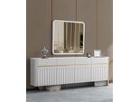 Set Sala Da Pranzo Tavolo Da Pranzo 4X Sedie Credenza Con Specchio Set Da Pranzo In Legno