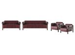 Set Di Divani Divano 3 Posti Poltrona 2 Posti Divani In Pelle Bordeaux Completo