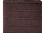 Fossil Portafoglio Derrick Bifold With Flip Id Brown Croco Marrone Scuro