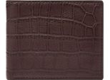 Fossil Portafoglio Derrick Bifold Large Coin Pocket Brown Croco Marrone Scuro
