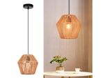 Zmh Lampada A Sospensione Vintage In Rattan Lampada A Sospensione Boho Per Sala Da Pranzo Lampada 150Cm E27 Lampada A Sospensione Rustica Da Tavolo Appesa 40W