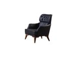 Poltrona Chesterfield Nera Lussuoso Salotto Monoposto 1 Posto