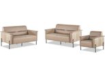Set Di Divani Beige Poltrona A 2 Posti Divani Moderni In Pelle Completo In Acciaio Inox