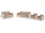 Set Completo Di Divani Moderni 3 Posti 2 Posti Poltrona Divano In Pelle Beige Legno