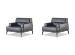 Set Di Poltrone Poltrona Nera Poltrona Nera Moderna In Pelle Acciaio Inox Legno 1 Seduta