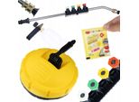 Rosfix Spazzola Per Lavatrici KäRcher + Lancia Per Idropulitrici 1/4” Curva Con 15+5 Ugelli E Impugnatura + Pistola Schiumogena 1000 Ml + Polvere Schi