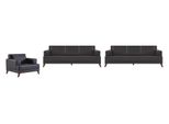 Set Di Divani 3 Posti Poltrone Divani In Pelle Nera Divani Moderni In Pelle Legno