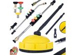 Rosfix Spazzola Di Lavaggio A Cubo T-Racer Per Lavatrici KäRcher + Lancia Per Idropulitrice Da 1/4”” Piegata A 15° Con Set Di 5 Ugelli E Impugnatura