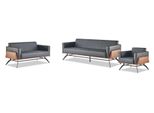Set Di Divani Nero Marrone Divani In Pelle 3 Posti Poltrona 2 Posti Moderna