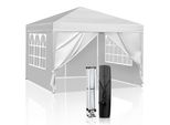Fch Gazebo Pieghevole 3 X 3 M Gazebo Pop-Up Pieghevole Tenda Da Giardino Impermeabile, Protezione Uv 50+ Gazebo E Tende Per Feste Tendone Con 4 Lati, Bianco