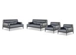 Set Di Divani Completo Poltrona Nera Divani In Pelle A 2 Posti Mobili Da Salotto Moderni