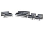 Set Di Divani Divani In Pelle Nera Set Di Divani 3 Posti Poltrona 2 Posti