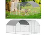 Jayseuw Pollaio All'aperto Grande Pollaio Tetto Gamma Libera Recinto Pollame Con Pe Telaio In Acciaio Zincato E Porta Con Serratura 3 X 4 X 2 M Cupola