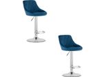 Hocker Kast - Velluto Blu Navy / Base Cromata X 2