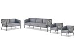 Set Completo Divani In Pelle 3 Posti 2 Posti Poltrona Grigio Set Divano Tessile