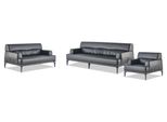 Divani In Pelle Set Di Divani Neri 3 Posti 2 Posti Poltrona Divano Moderno In Pelle