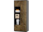 Simplyfurn Armadio Ufficio Amira T30, Armadio Con Tre Vani Aperti, Anthrazit E Rovere Ribbeck, Push-To-Open, 180X80X40 Cm, Armadio Per Documenti Per Ufficio E Home Office