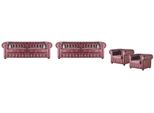 Set Divano In Pelle 3 Posti Poltrona Bordeaux Chesterfield Imbottito Divano In Pelle 4 Pezzi
